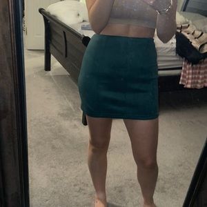 Green mini skirt